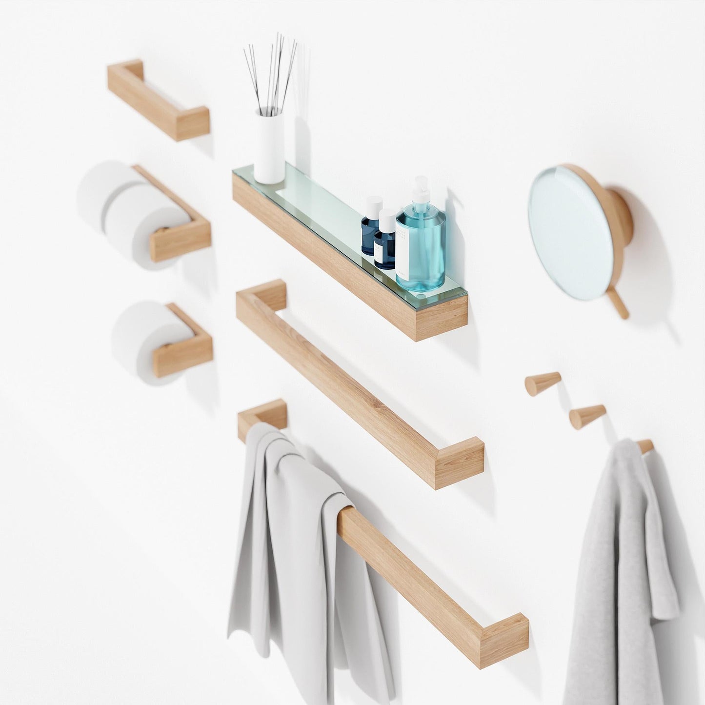 Wireworks Wall Hook (Set Of Two) Oak