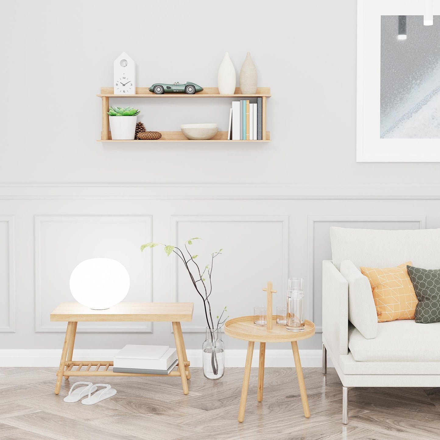 Wireworks Wall Shelf Platform 2 Oak