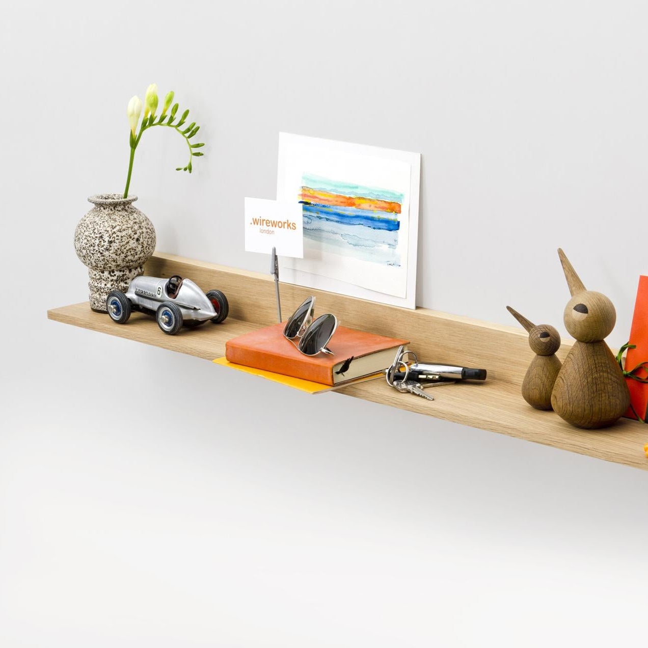 Wireworks Wall Shelf Curio Oak