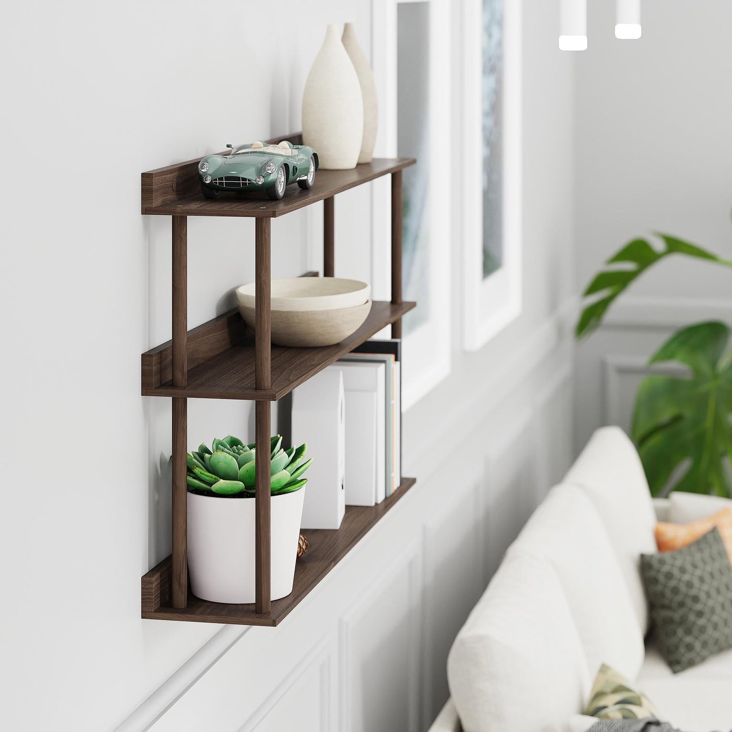 Wireworks Wall Shelf Platform 3 Walnut