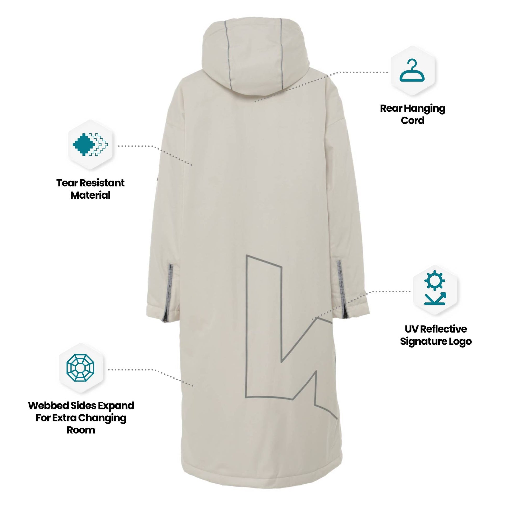 Wave 3 in 1 Hot Tub Changing Robe | Waterproof & Windproof | Unisex | Ecru Cream - Hot Tub Shop