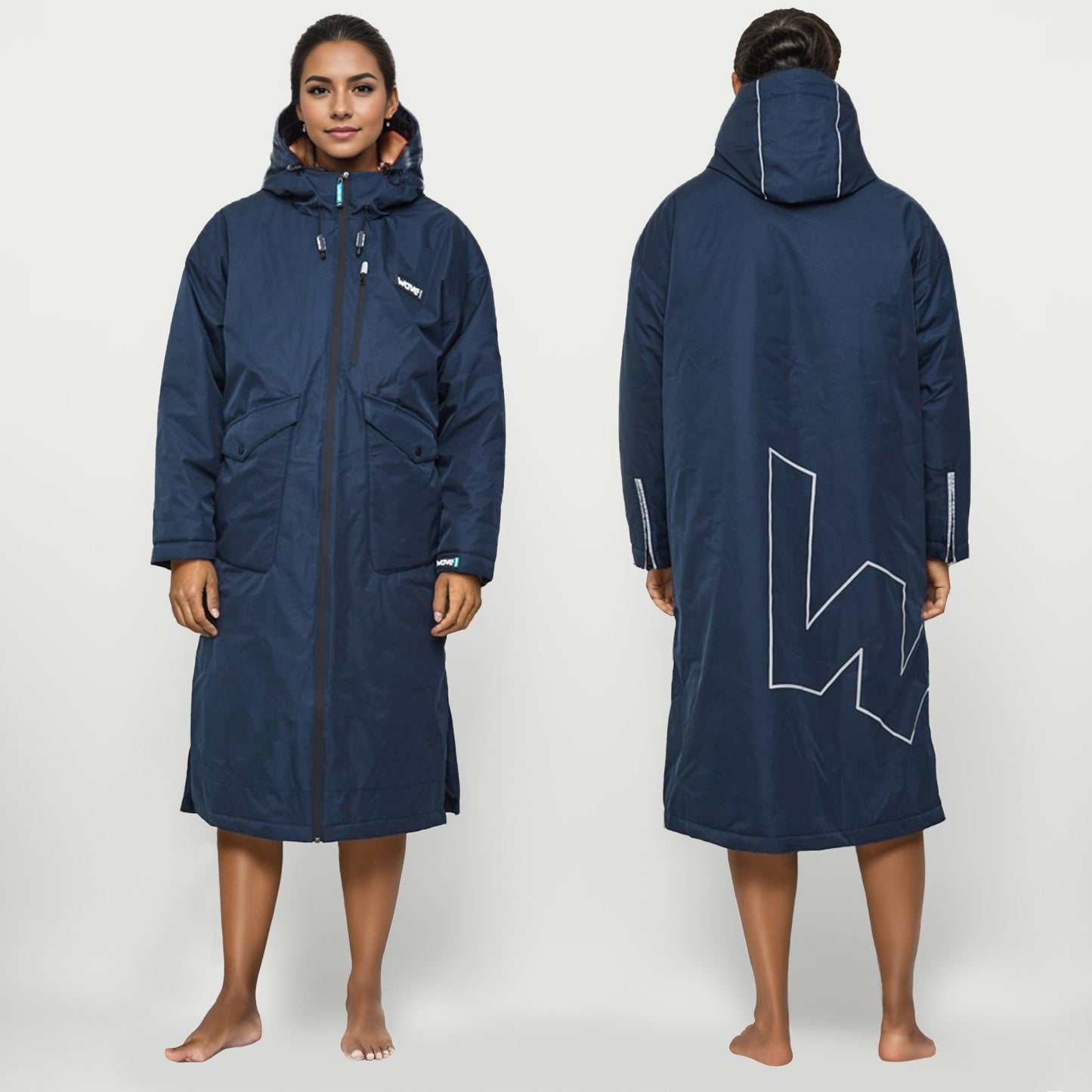 Wave 3 in 1 Hot Tub Changing Robe | Waterproof & Windproof | Unisex | Navy Blue - Hot Tub Shop