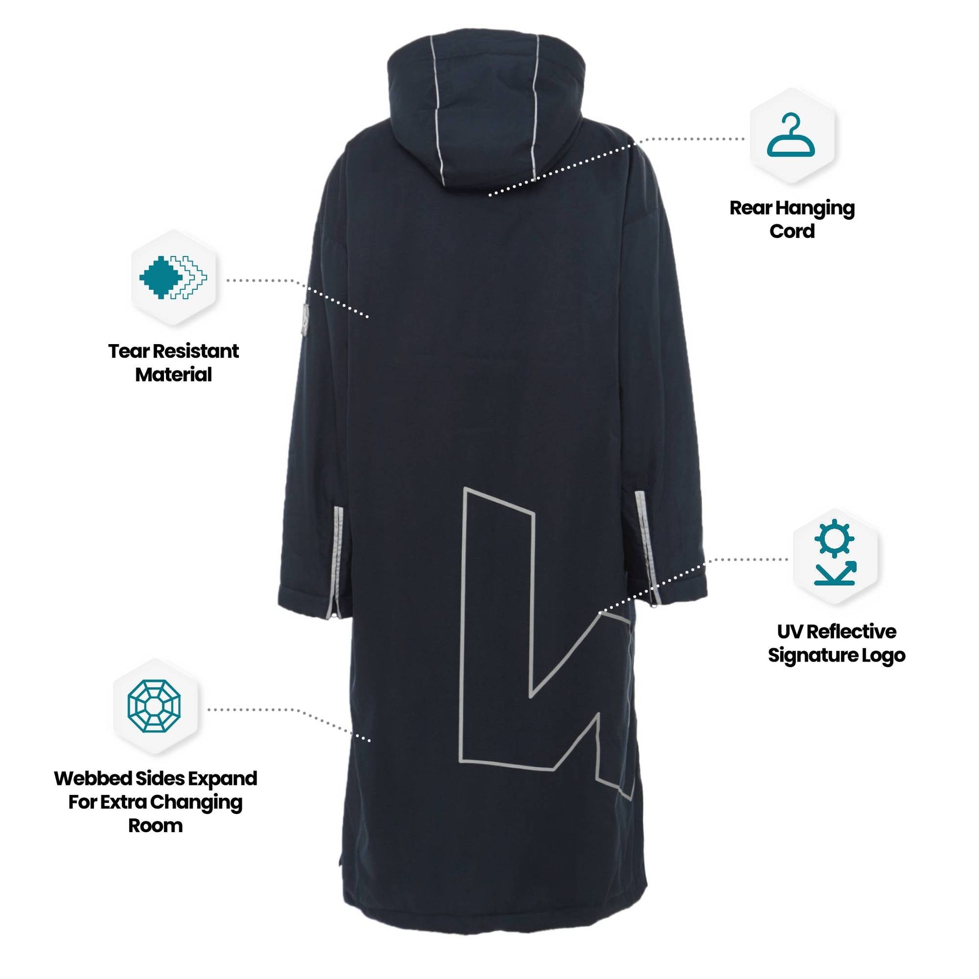Wave 3 in 1 Hot Tub Changing Robe | Waterproof & Windproof | Unisex | Navy Blue - Hot Tub Shop