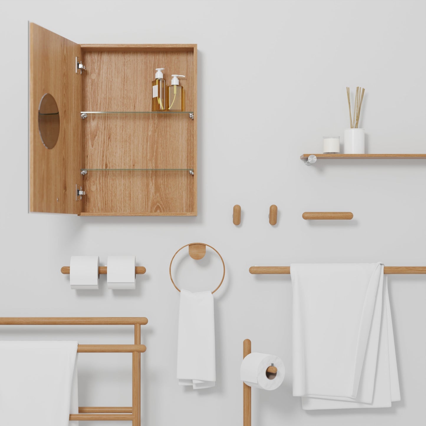 Wireworks Towel Rail Yoku Oak